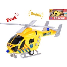 MIKRO Helikoptéra ambulancie 20cm na zotrvačník na batérie so svetlom a zvukom 69250