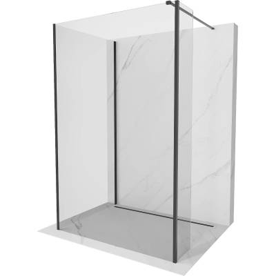 Mexen Kioto Душ преграда Walk-in 125 x 70 x 40 см, прозрачна, черна - 800-125-070-221-70-00-040 (800-125-070-221-70-00-040)
