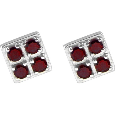 Český granát náušnice stříbrné 130382