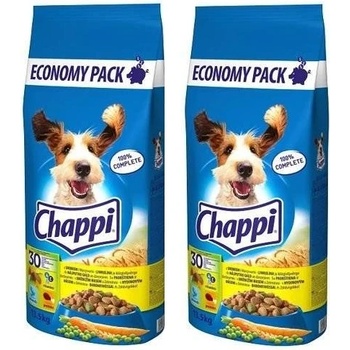 Chappi 2x13, 5кг - суха храна за кучета с птиче месо и зеленчуци