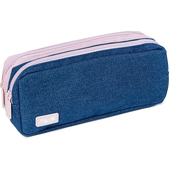 YOLO Ученически несесер YOLO - Denim Bowtie, 2 ципа (121274-181-83)
