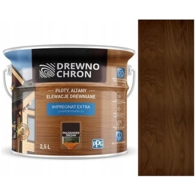 Drewnochron Impregnace na dřevo s povrchovou vrstvou Extra Palisandr střední 2,5L