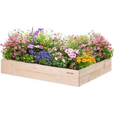 Atmowood Dřevěný vyvýšený záhon 120 x 80 x 20 cm hnědý