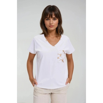 Moodo Дамска памучна тениска Moodo - бяла Moodo | Byal | ЖЕНИ | XS
