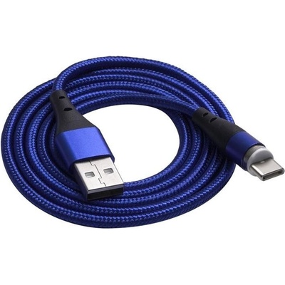 Akyga AK-USB-42 USB 2.0, USB A vidlice, USB C vidlice, niklovaný, 1m, modrý