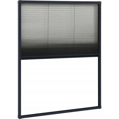 vidaXL plisovaná roleta proti hmyzu do oken hliníková antracitová 60x80cm