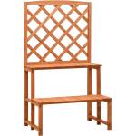 vidaXL Етажерка за саксии с решетка, оранжева, 70x42x120 см, чам масив (314842)