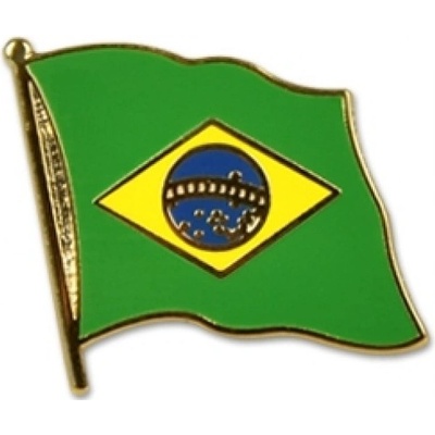 Odznak (pins) 20mm vlajka Brazília - farebný