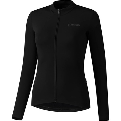 Shimano Дамска фланелка с дълъг ръкав за колоездене Shimano Women's Kaede Thermal Long Sleeve Cycling jersey - Black - размер XL (156-2761-0114)