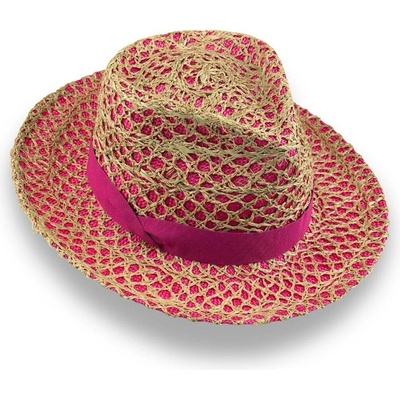 Krumlovanka Letní luxusní dámský fedora klobouk Handcrafted Co-14012 růžový
