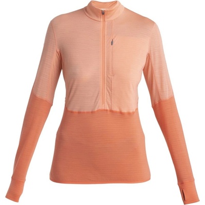 Icebreaker Wmns Merino 200 Realfleece Descender LS Half Zip Glow/Tang/Cb