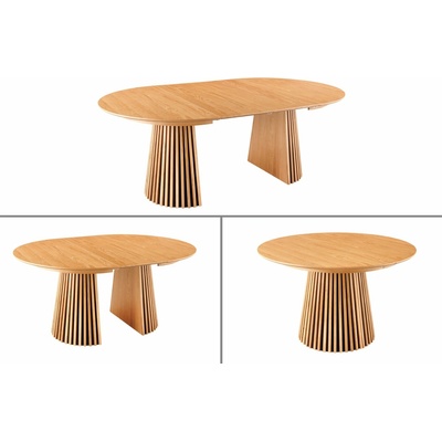 Rozťahovací jedálenský stôl z masívu a MDF Valhalla Wood Dub 120-160-200cm