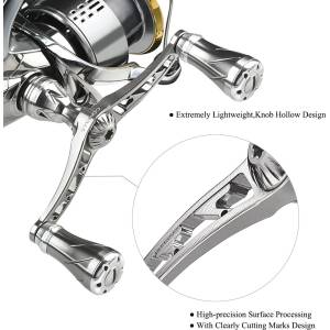 GOMEXUS Двойна ръкохватка (ноб) за дръжка GOMEXUS Titanium & Silver Spinning Double Handle 98mm Aluminium за макари Daiwa и Shimano Риболовна макара