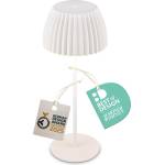 Briloner - Riffle LED table lamp, wireless, IP44 with light edge, touch dimmer, replaceable battery, bedside lamp, reading lamp, LED lamp, battery lamp, German Design Award Winner 2025, 14.5x36.5 cm, White - 7