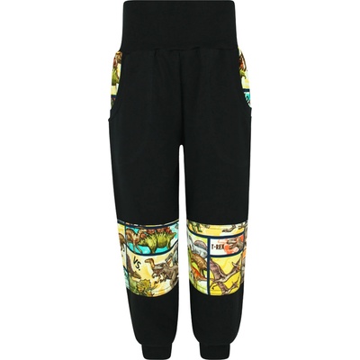 V Mart tepláky s dvojitými koleny dinosauři komiks černá – Zbozi.Blesk.cz