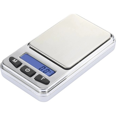 Kapesní váha Basetech SJS-60008, max. váživost 200 g, rozlišení 0.01 g, na baterii, stříbrná