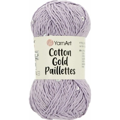 Yarnart Cotton Gold Paillettes 7116 levanduľová