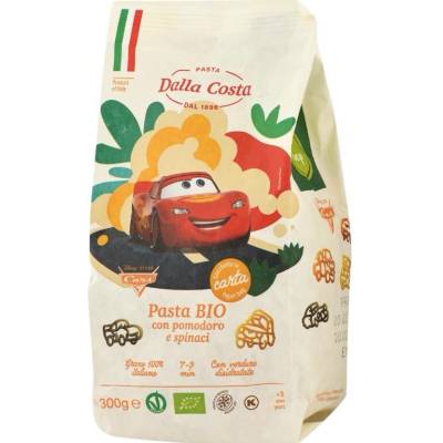 Dalla Costa Bio těstoviny se špenátem a rajčaty Cars 300 g