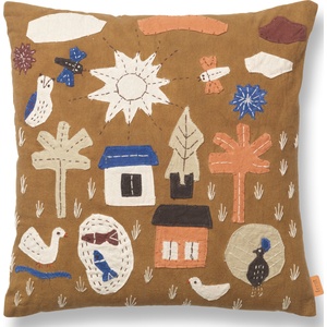 ferm LIVING Декоративна възглавница Village 40 x 40 см кафява (1104268266)