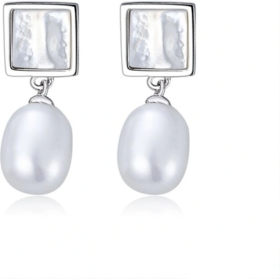 DELIS Сребро 925, jw1565, модел перли, обеци с родиево покритие (jw1565)