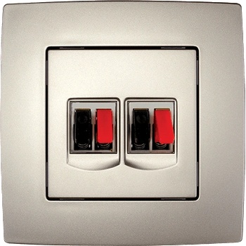 ELMARK City АУДИО РОЗЕТКА ДВОЙНА ШАМПАНСКО МЕТАЛИК (190742)