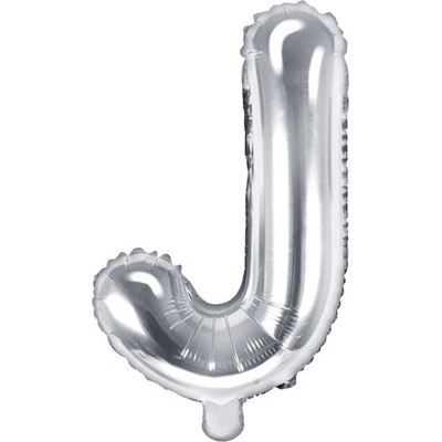PartyDeco Foliové písmeno J stříbrné 35 cm