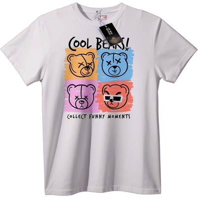 NOONEBRAND Тениска Готини мечета цветно - 2XL, White