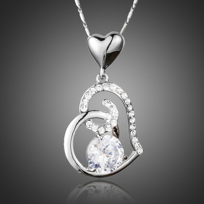 Francesca Petrucci Swarovski Elements Amorita White srdíčko Bílá/čirá NH0156