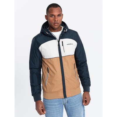 Ombre Clothing Мъжко леко цветно спортно яке с полар кафяво Ombre Clothing Ombre Clothing | Kafyav | МЪЖЕ | S