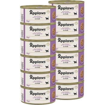 Applaws Консерва за котки с скумрия и сардини в бульон 12 x 156 г