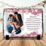 Art gift Скална плоча със снимка и послание за Мама