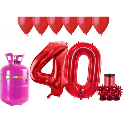 HeliumKing Helium párty set na 40. narozeniny s červenými balónky