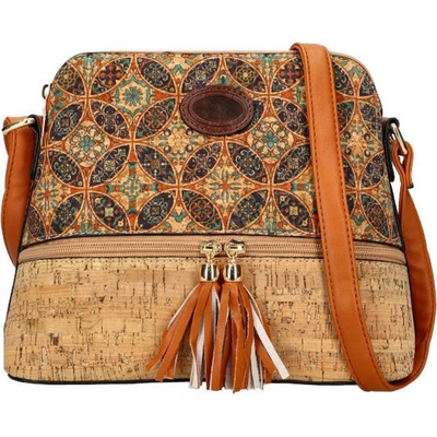 Crossbody dámská kabelka v korkovém designu T8297 typ 9