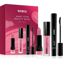 NOBEA Beauty Pleasure NOBEA Day-to-Day Hydrating Lipstick hydratačný rúž 4.5 g + NOBEA Day-to-Day Hydrating Lipgloss hydratačný lesk na pery 7 ml + NOBEA Festive 3D Waterproof Mascara vodeodolná riase