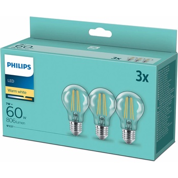 Philips klasik žárovka LED , 7W, E27, teplá bílá 3ks