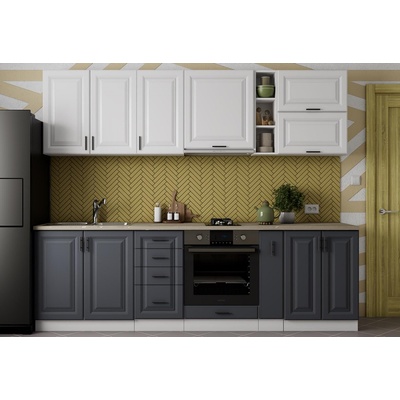 Кухня Soft Premier 14 260cm МДФ бял и МДФ бял