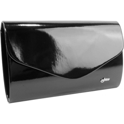 Grosso lakovaná spoločenská listová kabelka SP102 Čierna