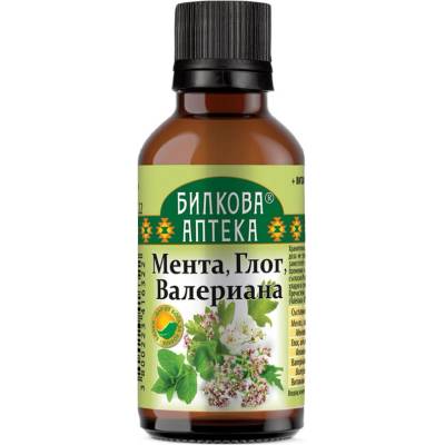 Bioherba Тинктура Мента, Глог, Валериана, 50 ml