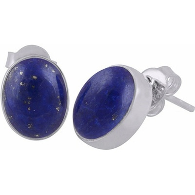 Nefertitis Stříbrné náušnice pecky s Lapisem Lazuli NF62760 - 10 mm, 2,5 g