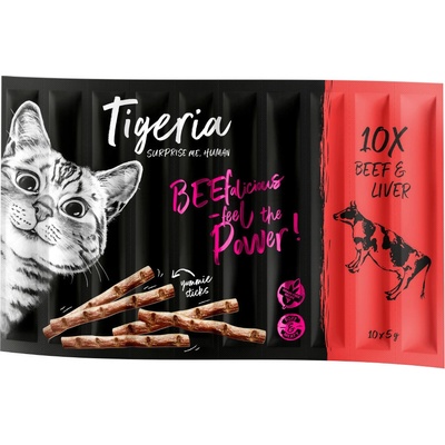 Tigeria Sticks hovädzie a pečeň 10 x 5 g