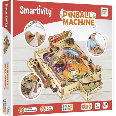 Smart Games Дървен конструктор Smart Games Smartivity - Пинбол машина, 327 части (STY303)