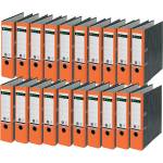 Leitz quality folders 180°, pack of 20, A4, 100 percent recycled cardboard, 8 cm spine width, cloud marble paper, orange spine, 10805045 (10805045)