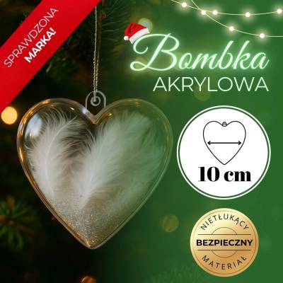 SPRINGOS Vánoční baňka Srdce průhledné 10cm