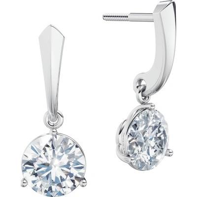 DF dámske náušnice 6417, biele zlato s laboratórnymi diamantmi s hmotnosťou 3,00 ct VS1/F