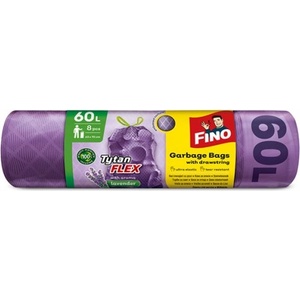  Чували за смет ластични лилави Fino Tytan flex 60л. 8бр