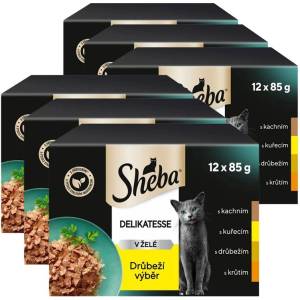 Sheba Деликатес Капсула с пилешки избор в желе 6 x (12 x 85г)