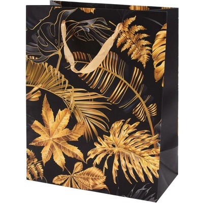 AGB1023003 TAŠKA darč.V25x20+10cm GOLD LEAVES