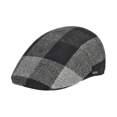 Мъжки зимен каскет HatYou CP4309, Черносиво каре