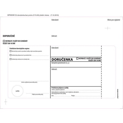 Obálky C5 s doručenkou, vytrhovací okénko - bílá / 1000 ks, 133530