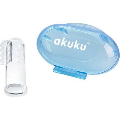 Akuku První zubní kartáček s pouzdrem modrý